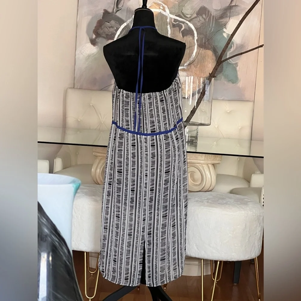 Black, blue and white backless dress … size medium - Picture 2 of 2